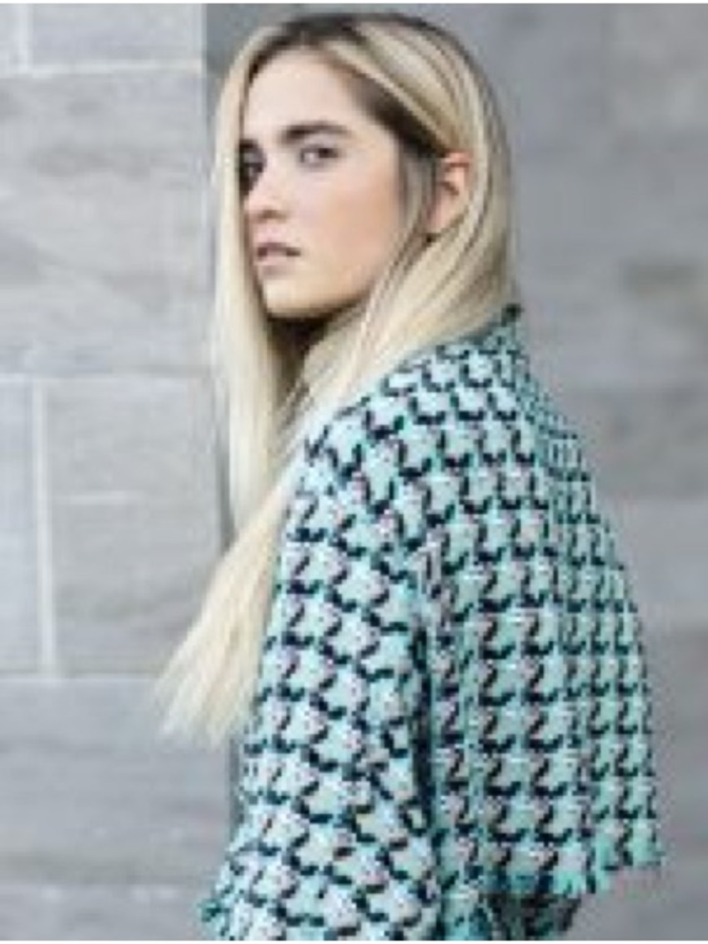 ZARA Textured Houndstooth Tweed 2 Piece Coord Matching Set Jacket Skirt Chanel 💚 - Picture 16 of 16